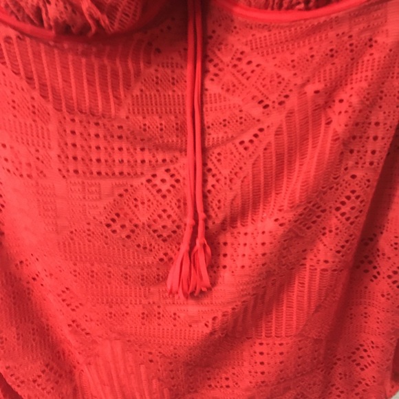 Cacique Swim Ladies Red Lace Bathing Suit Top 44H - Picture 2 of 5